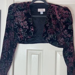 SCOTT MCCLINTOCK floral puff shoulder bolero